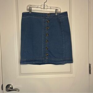 Denim By Ellison Button-Front Skirt